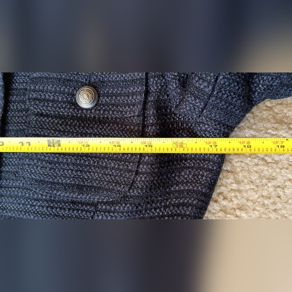 TAHARI ARTHUR LEVINE BLAZER 2P TWEED NAVY BLUE JACKET 2 PETITE - Picture 7 of 9